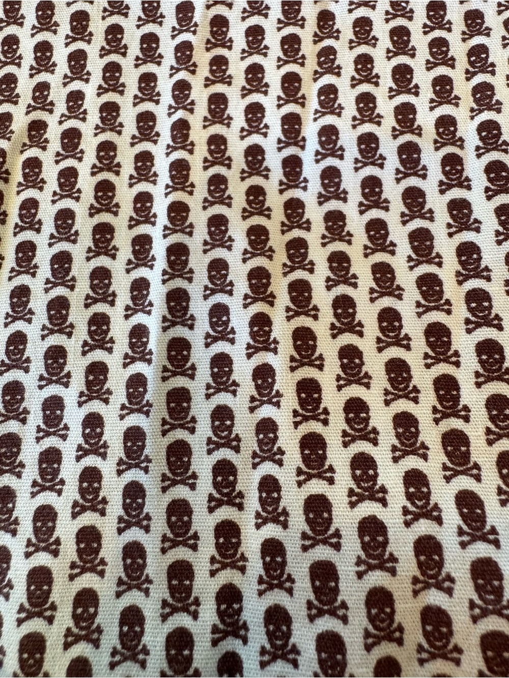 Men's Casual Button-Down Shirt in Brown Skull Print